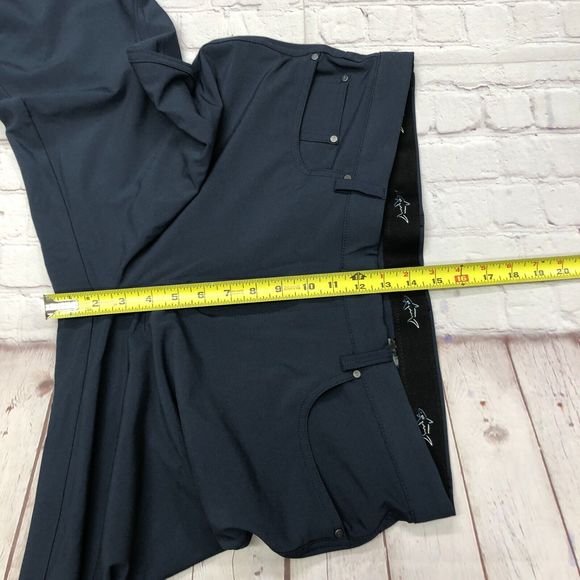 Greg Norman Men Flat Front Chino Golf Pants Size 36x32 Blue Polyester M128 -19 - Picture 6 of 15